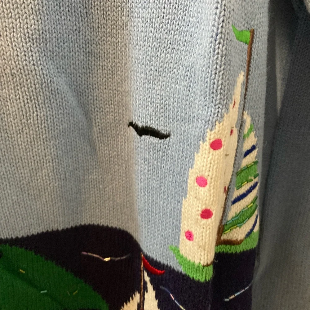 Nautical embroidered Quaker factory large sweater